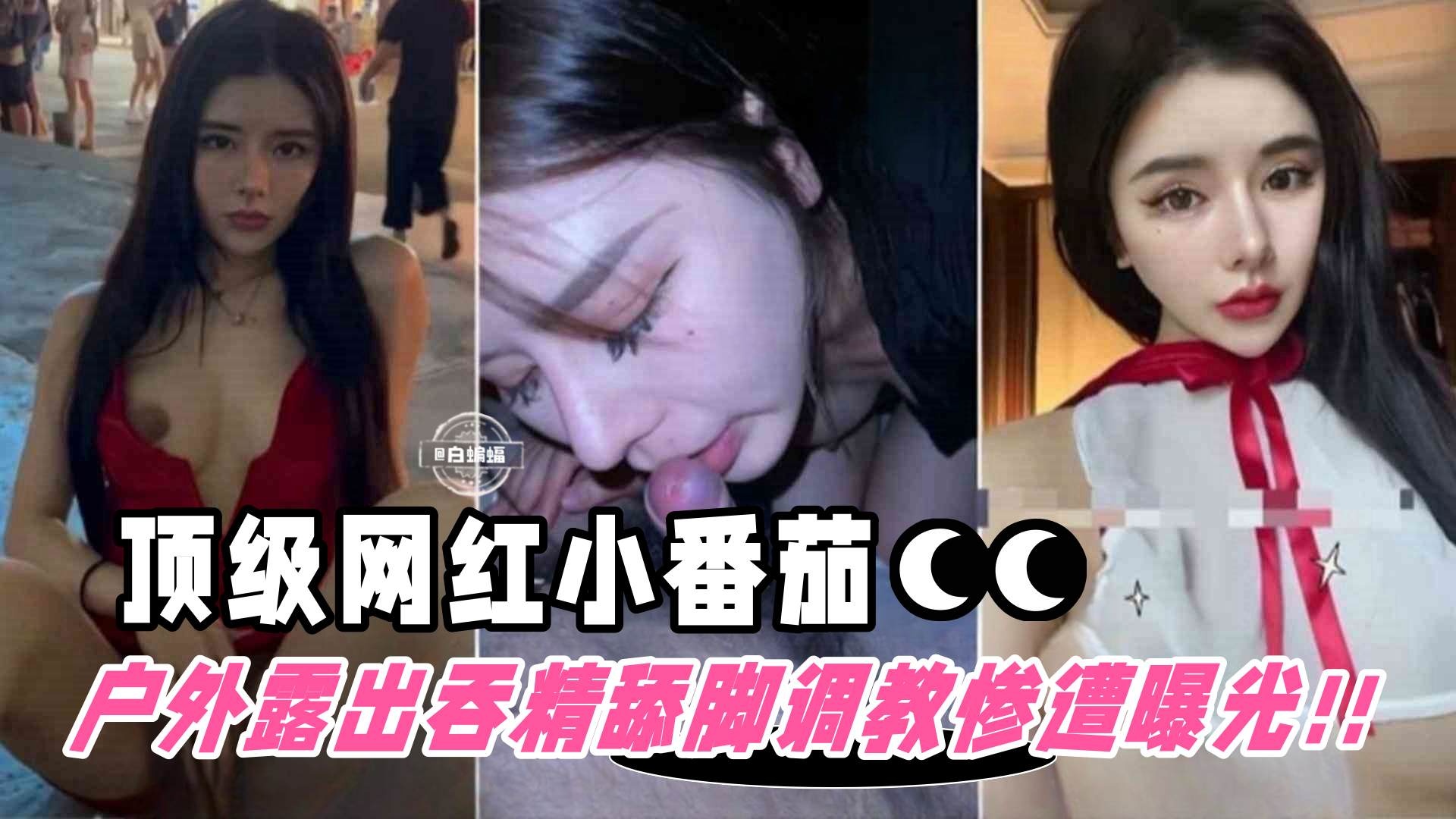 [网红小番茄] 户外露出舔脚吞精 被包养调教惨遭粉丝曝光 淫荡网红末日